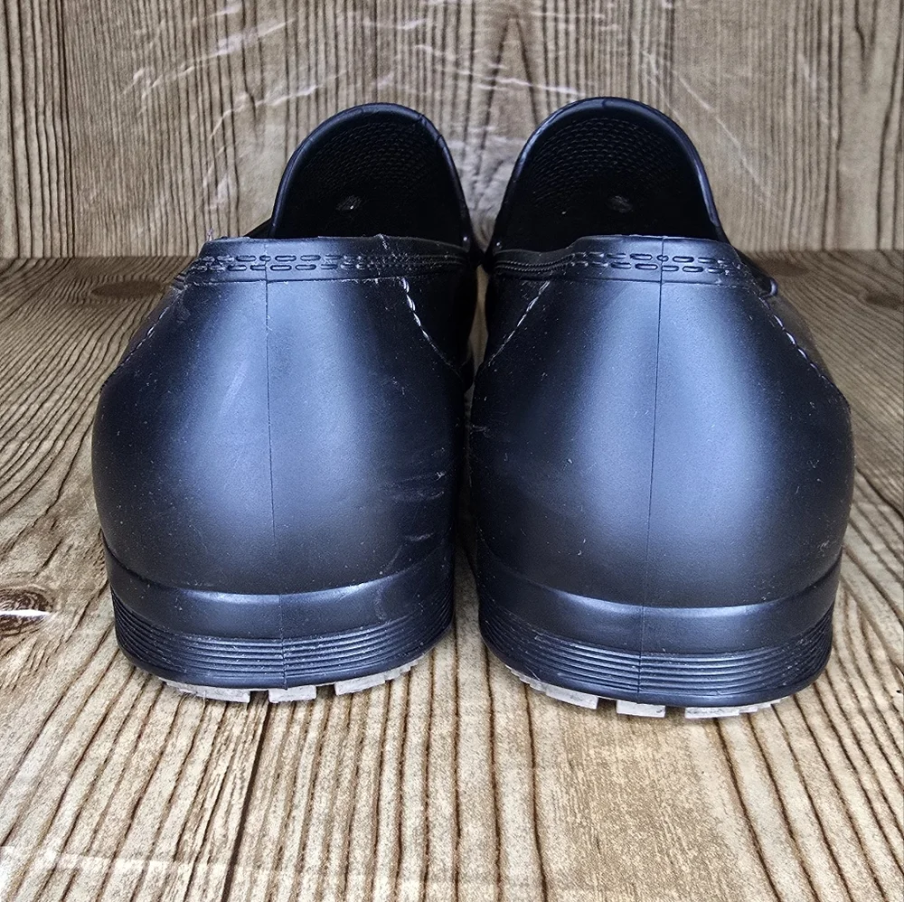 Men's Sticky Shoes Social Man Black Food Service‎ Shoes Size 9.5